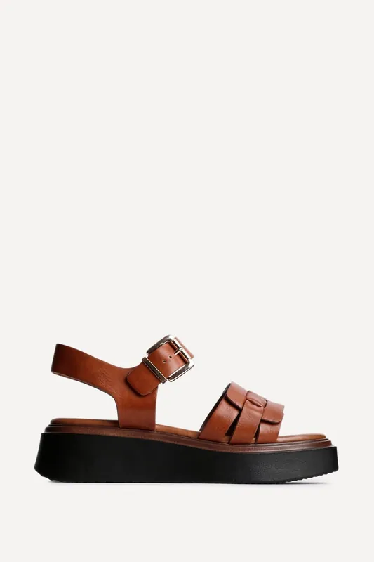 Zuri Tan Flatform Sandals - Linzi