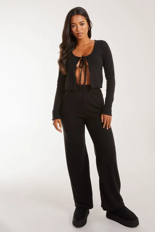 Soft Brushed Rib Flares - Pink Vanilla