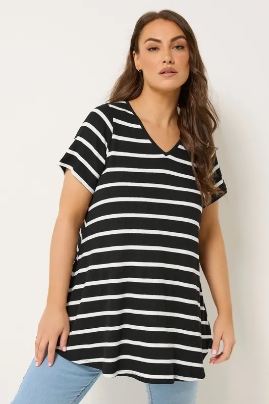 V-Neckline Stripe T-Shirt