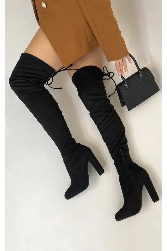 Knee Length High Heeled Boots - IKRUSH