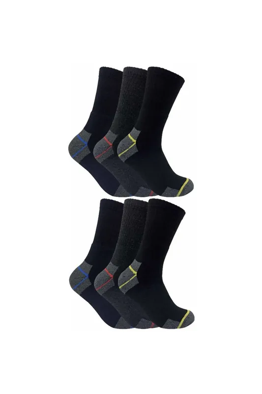 6 Pairs Ultimate Cotton Work Socks for Steel Toe Boots - Sock Snob