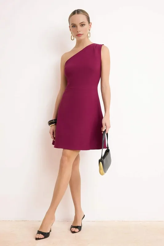 Stretch Woven Sleeveless Mini Skater Dress with Clean Structured Fit - WOVCOR