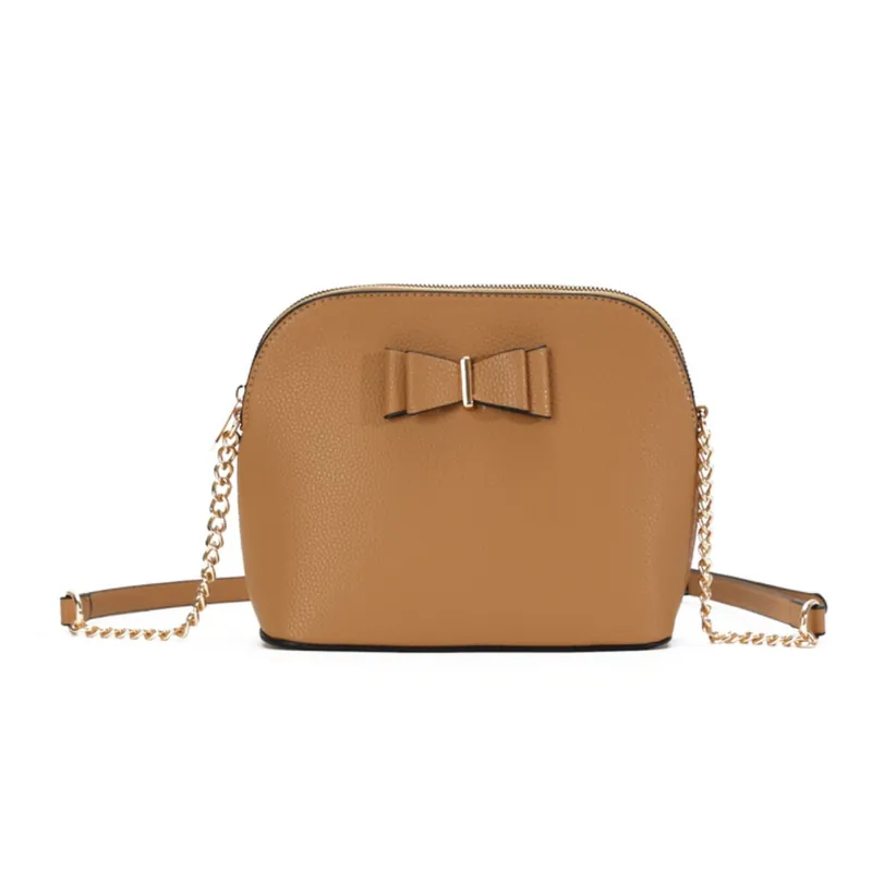 Small Bow Detail Zip Closure Crossbody bag - Kitise