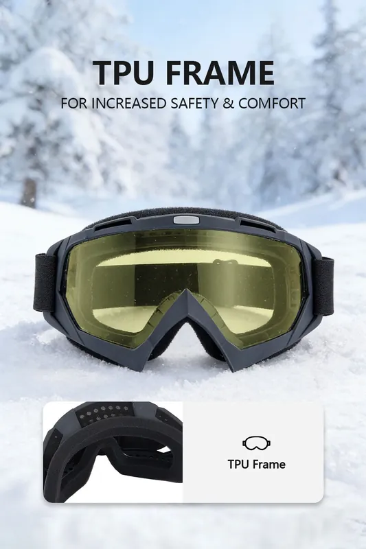 Adjustable Outdoor Goggles - Polycarbonate Yellow Lens
