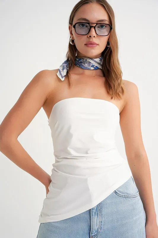 Strapless Draped Blouse - MixRay