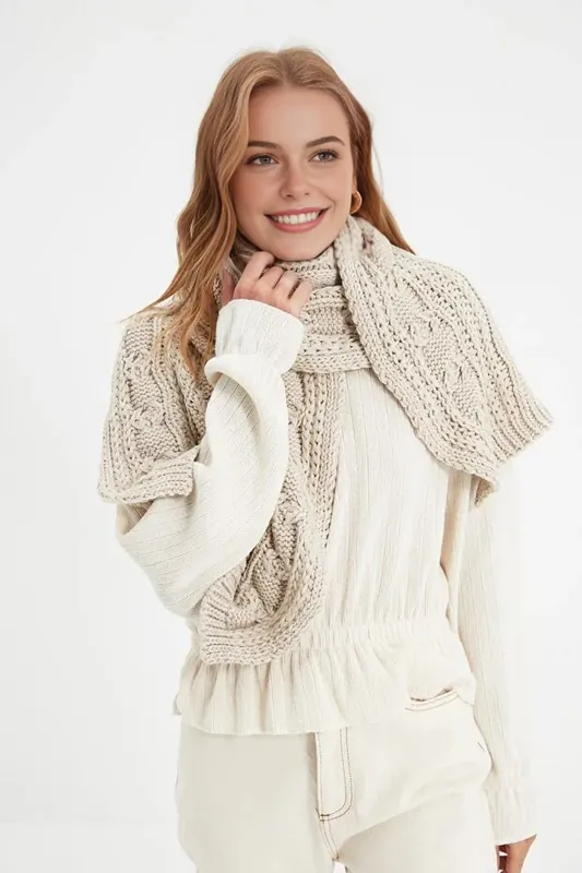 Chunky Cable Knit Winter Scarf - WOVCOR