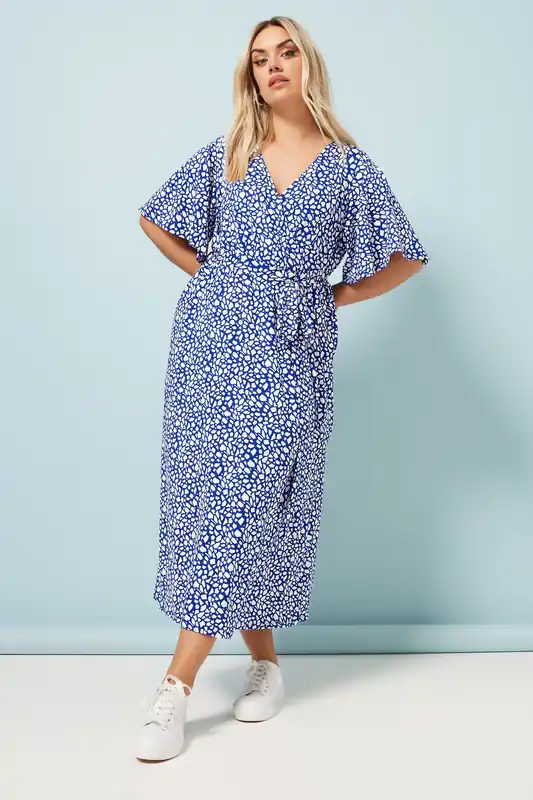 Abstract Print Wrap Midaxi Dress - Yours