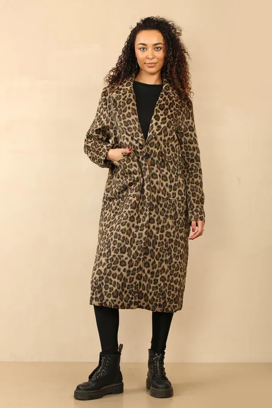 Leopard Print Longline Coat Oversized - Bold Streetwear Style