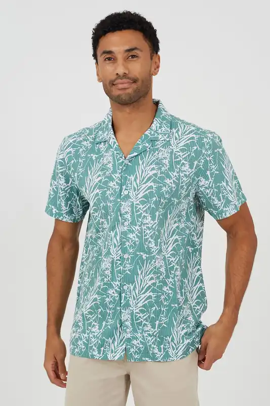 Printed Revere Collar Shirt - Brave Soul