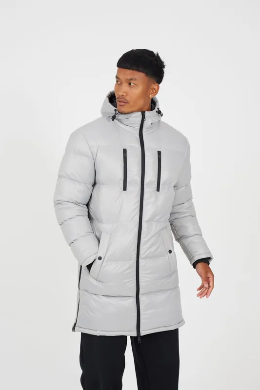 Longline Hooded Padded Puffer Jacket - Brave Soul