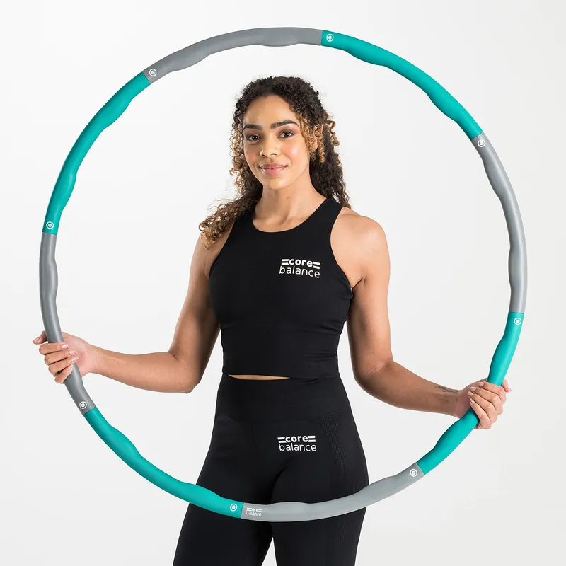 Weighted Hula Hoop Adjustable Padded Fitness Exercise 1kg 98cm Wavy - Core Balance