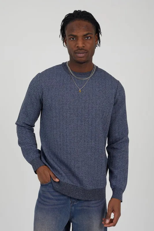 Crew Neck Jaquard Knit Jumper - Brave Soul