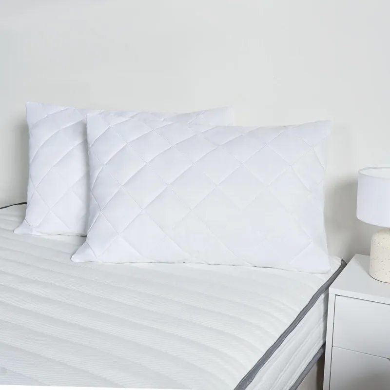 Pillow Protector Cases Soft Touch Cushion Cover 2 Pack Pinsonic Quilted Set Pair - OHS