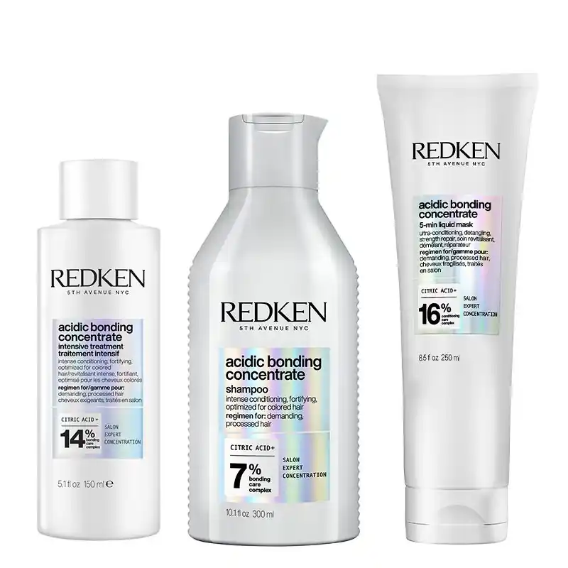 Acidic Bonding Concentrate Intensive Pre-Treatment, Shampoo and 5-Minute Liquid Hair Mask Bundle