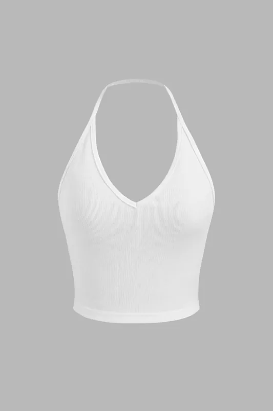Halter Neck Jersey Crop Top - Hiccup