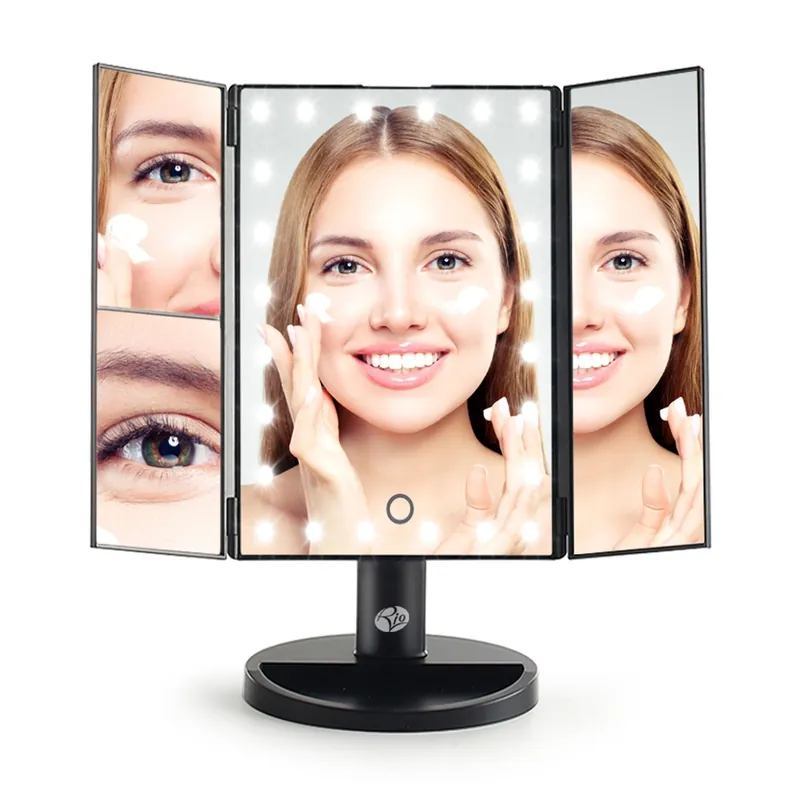 24 LED Touch Dimmable 3 Way Makeup Mirror with 2 & 3X Magnification - Rio