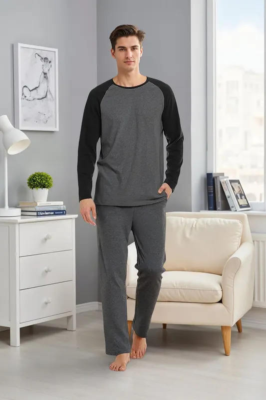 Fashion Long Sleeve Contrast Colour Pyjama Set - MODISHION
