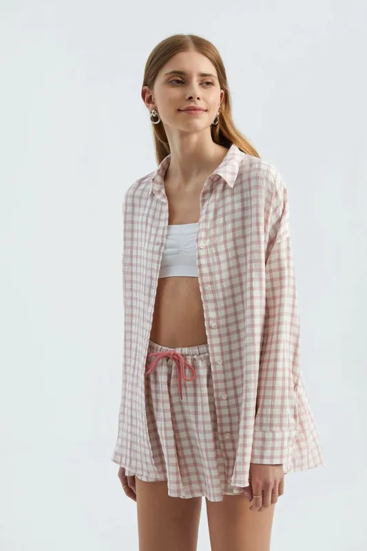 Checked Oversized Shirt - Hiccup