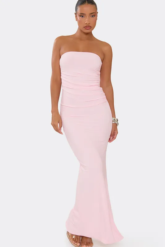 Sleeveless Ruched Maxi Dress - EGO