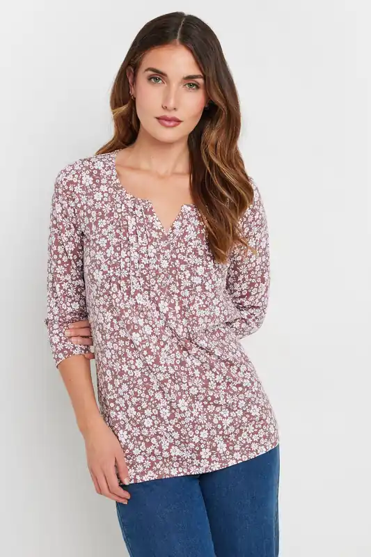 Tall Ditsy Floral Henley Top - Long Tall Sally