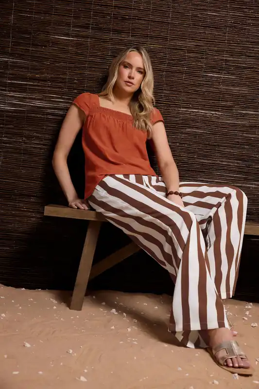 Tall Square Neck Linen Blouse - Long Tall Sally