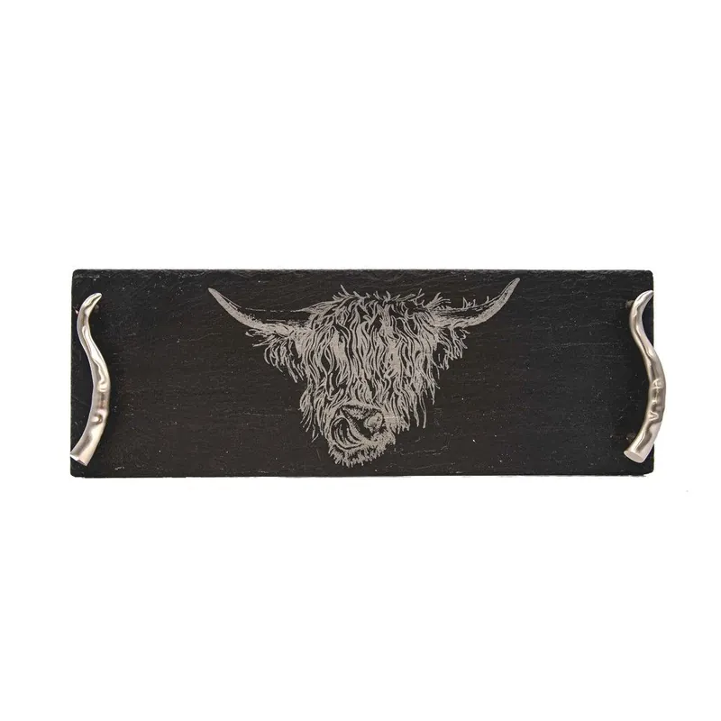 Slate Serving Tray - Small - Highland Cow