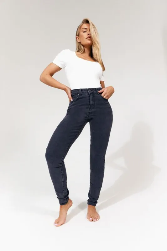 Tall Washed black Skinny Jean - In The Style