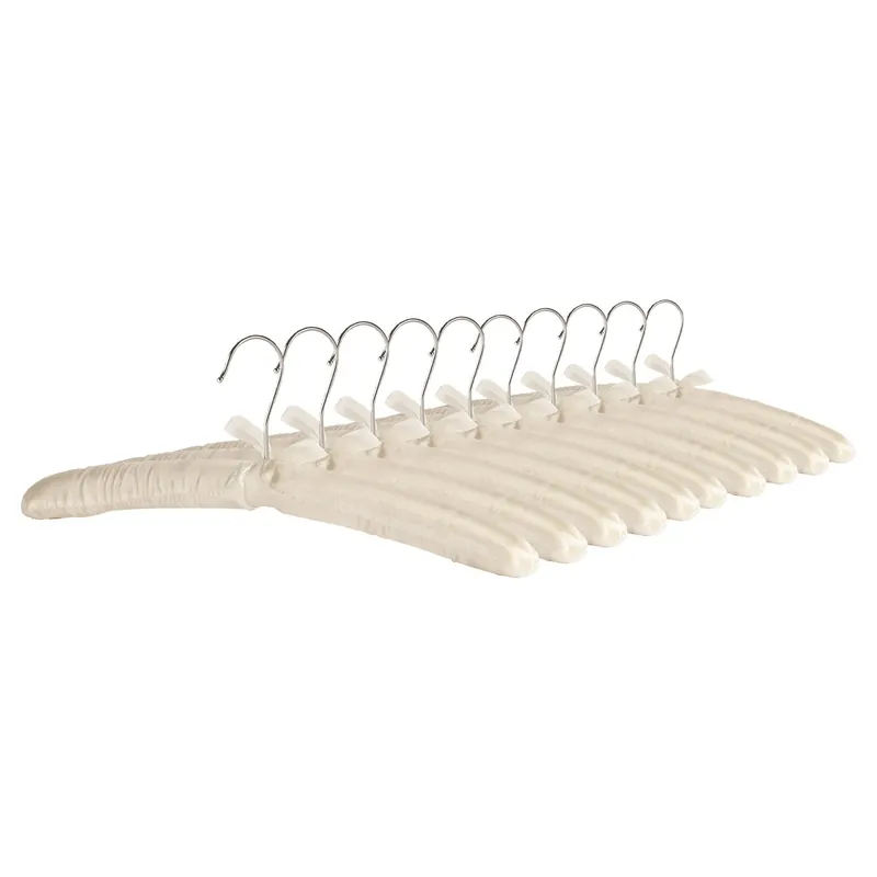 10x Satin Padded Hangers - Soft Cushioned Hangers with 360 Swivel Hook