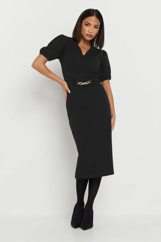 Petite Scuba Midi Dress - PixieGirl