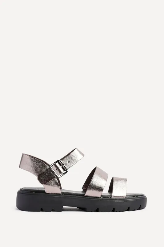 Ramona Pewter Gladiator Sandals - Linzi