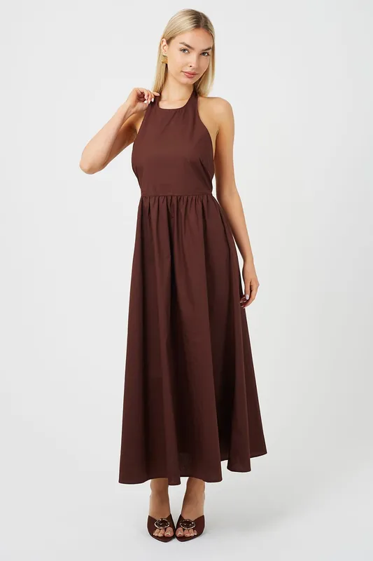 Halterneck A-Line Maxi Dress