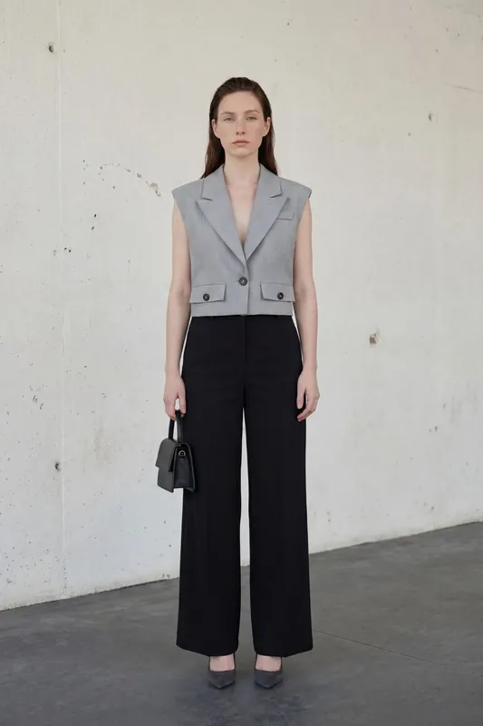 Cropped Buttoned Waistcoat - MyFashion