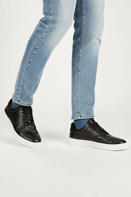 Spinney Casual Lace Up Leather Mens Trainers - Silver Street London
