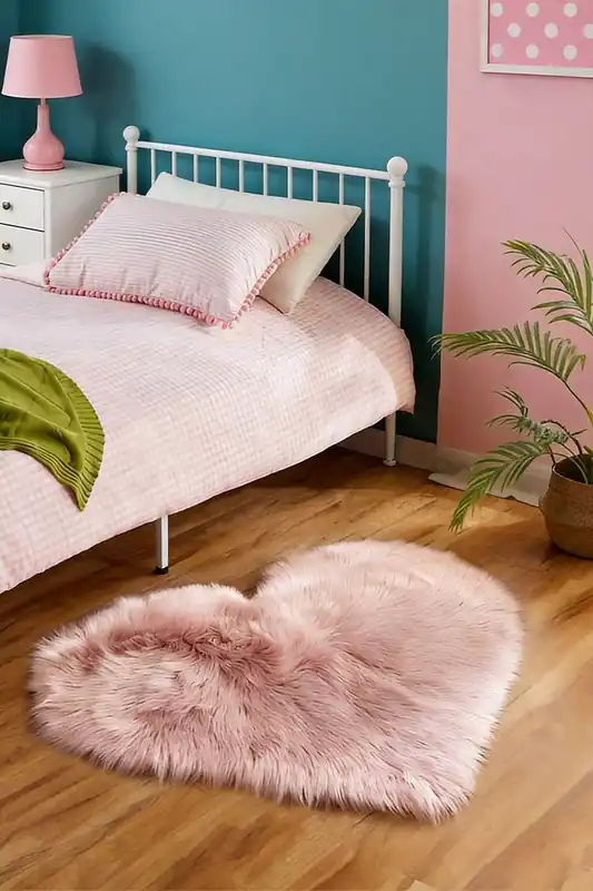40Cm x 50Cm Soft Shag Pink Rug - Living and Home