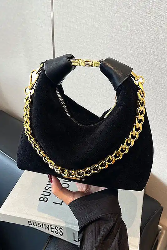 'Livvy' Faux Suede Handbag with Removable Shoulder Strap - XY London