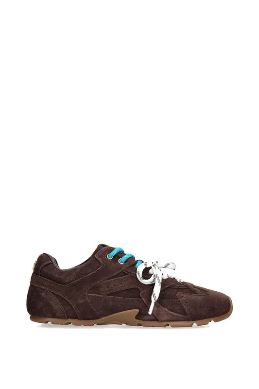 Aziel Dark Brown' Suede Leather Trainers - STEVE MADDEN