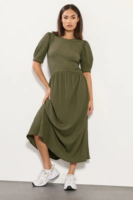 Petite Textured Midi Dress - PixieGirl