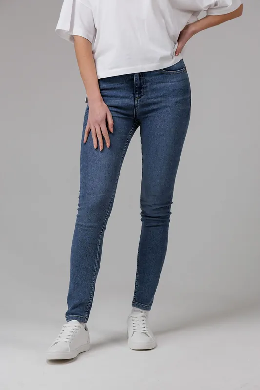 Cotton Blend Stretch High Rise Skinny Denim Jeans - French Connection
