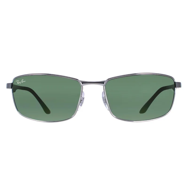 Rectangle Gunmetal Green Sunglasses - Ray-Ban