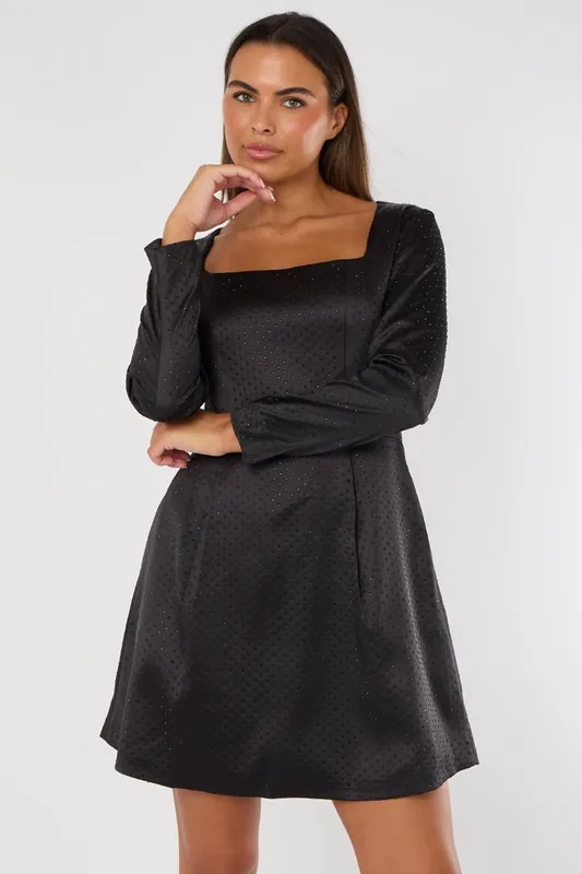 Black Sequin Mini Dress - ELAINA FASHION