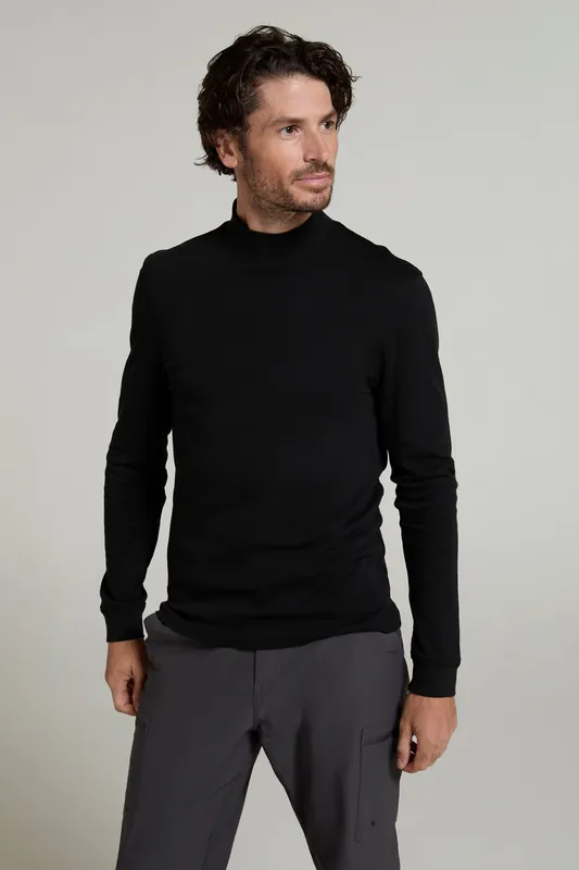 Meribel Turtle Neck Top Lightweight Cotton Base Layer - Mountain Warehouse