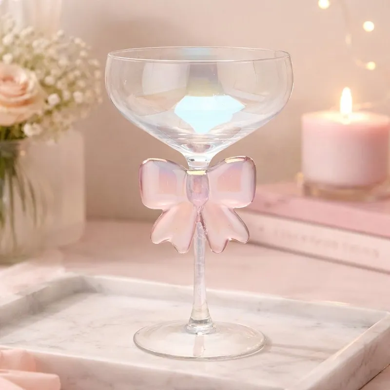 Iridescent Bow Martini Glass - Hestia