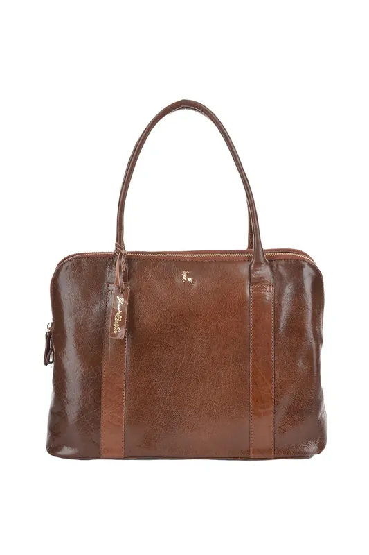 Three Section Large Veggie Tanned Leather Bag - Ashwood Leather