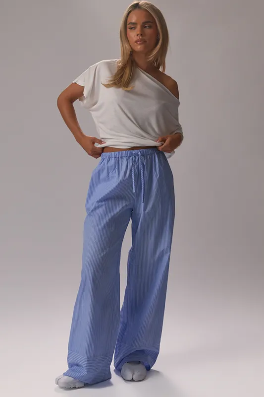 Wide Leg Striped Trousers - EGO