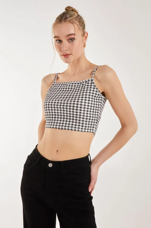 Gingham Crop Top - Pink Vanilla