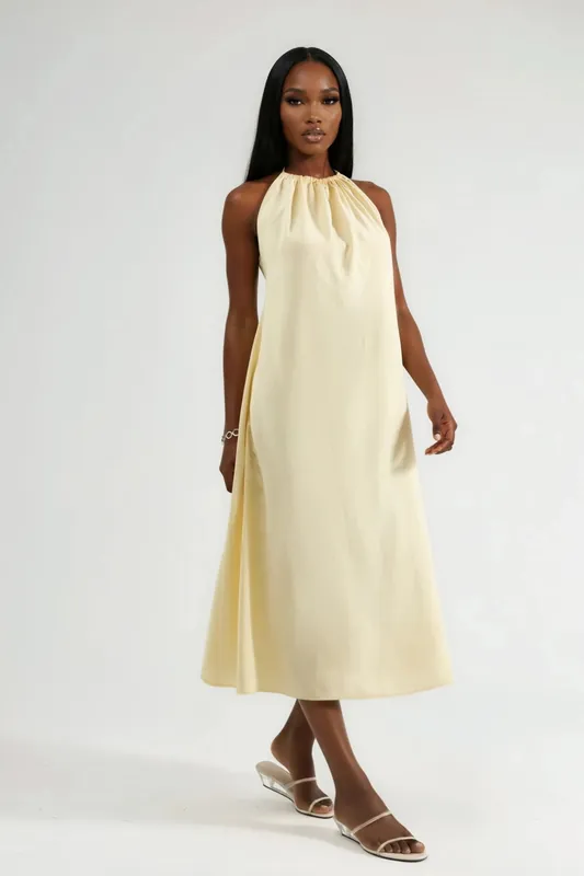 Halter Neck Midi Dress - Busem