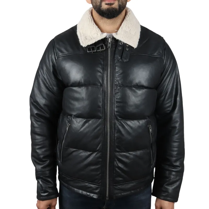 Puffer Quilted Aviator Bomber Jacket - TruClothing