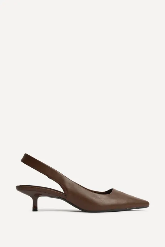 Reign Brown Faux Leather Court Heels - Linzi
