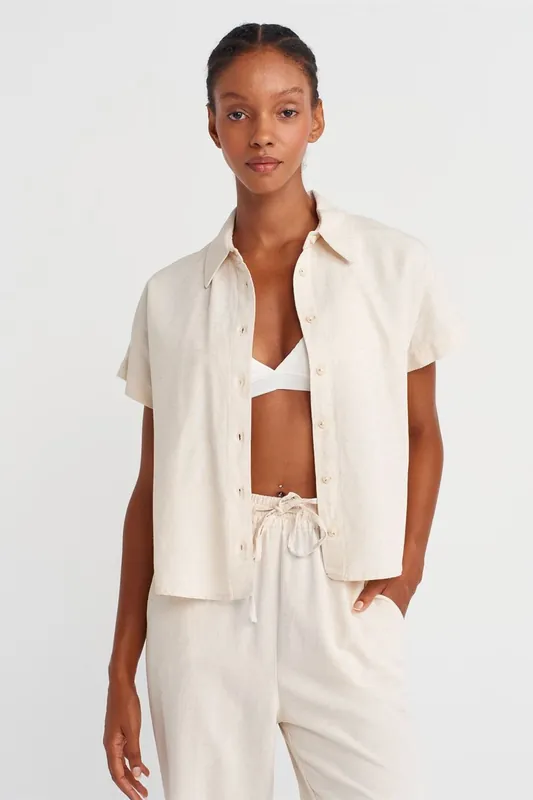 Oversized Cropped Shirt - Dilvin
