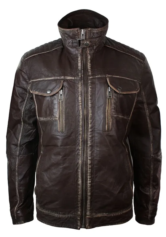 Toronto Jacket Washed Leather - TruClothing